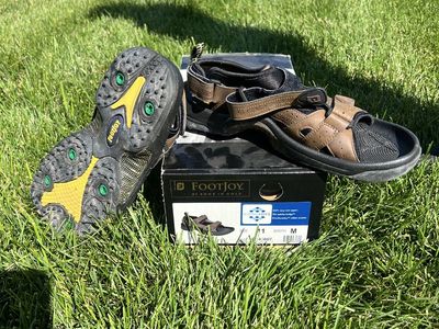 FootJoy CoolJoys Men's Golf Sandals Brown Size 11 M Style 45607 with Box