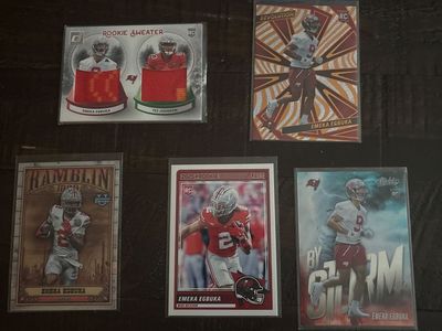 Emeka Egbuka & Tez Johnson Rookie Football Card Lot - Revolution, Score, Ramblin, Absolute RC