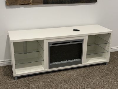 Ameriwood Fireplace TV Stand for TVs up to 70 Inch - White