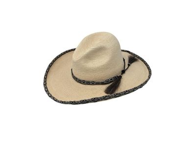 NEW SunBody Guatemalan Palm Black Diamond Gus 4" Brim Sun Hat 6 7/8 Tassels