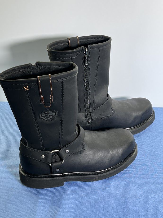 HARLEY-DAVIDSON WORK Men's 10" Bill Steel Toe Harness Work Boot Black - D95328 C