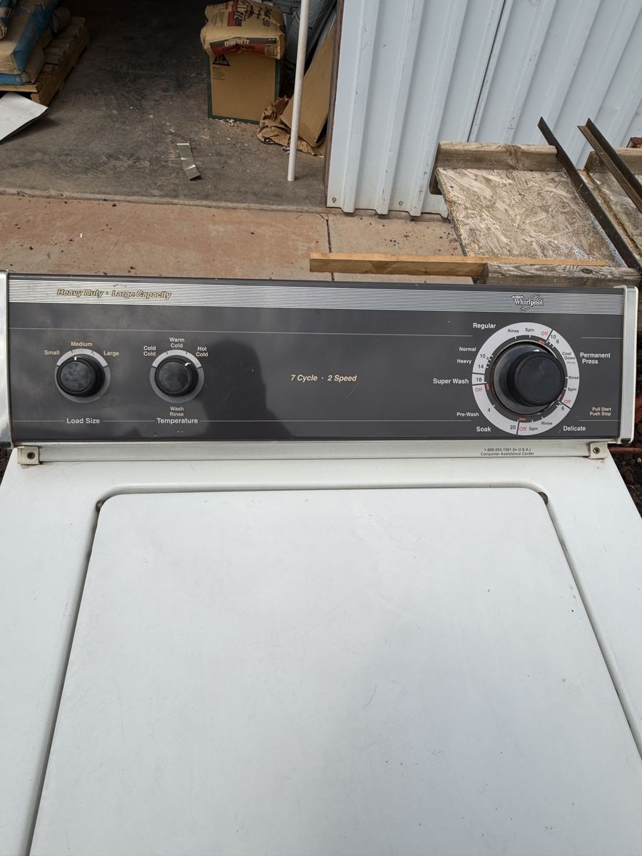 Whirlpool Heavy Duty Large Capacity Top Load Washer 7 Cycle 2 Speed