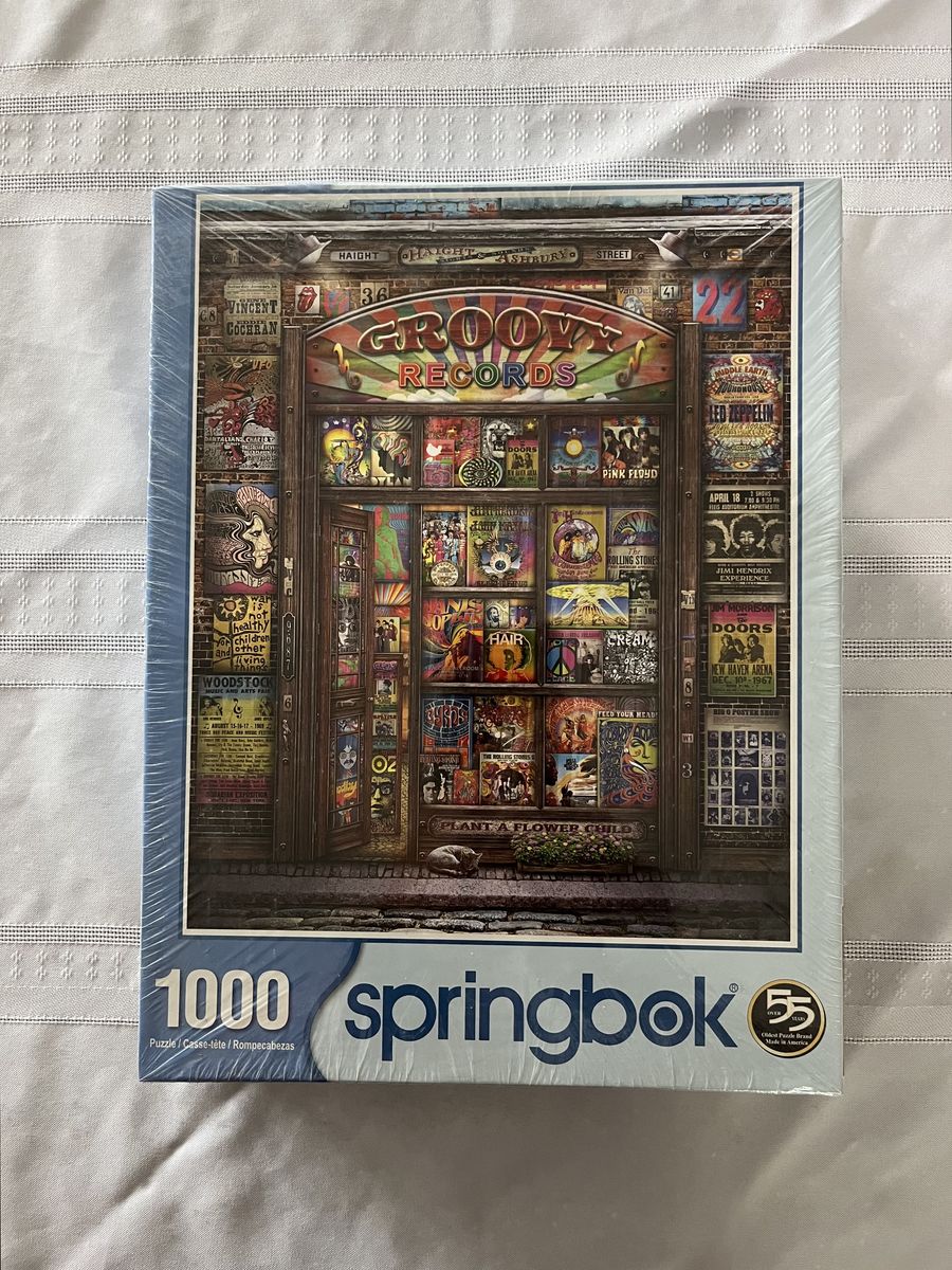 Brand New Sealed Springbok Groovy Records 1000pc Puzzle - Classic Rock 60s 70s