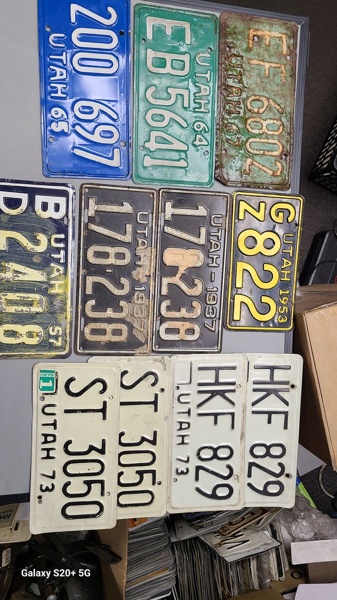 Vintage Utah License Plates Collection - Bulk Lot 1930s-1970s