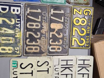 Vintage Utah License Plates Collection - Bulk Lot 1930s-1970s