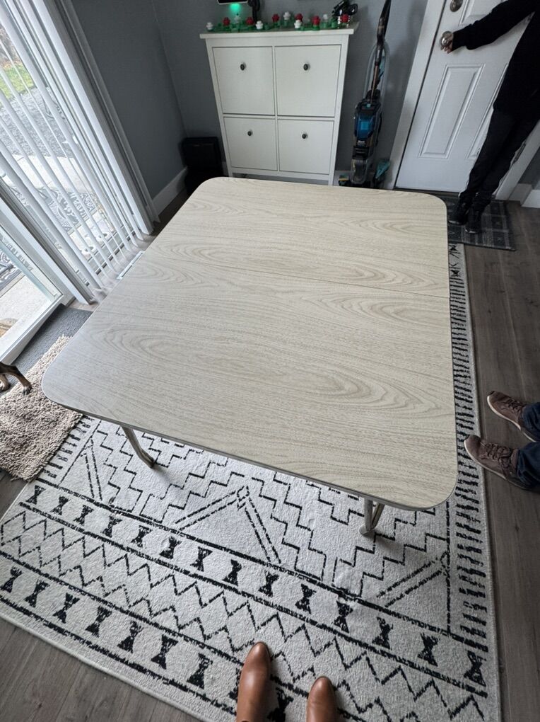 Mid-Century Chrome Dinette Table w/ 2 Leaves