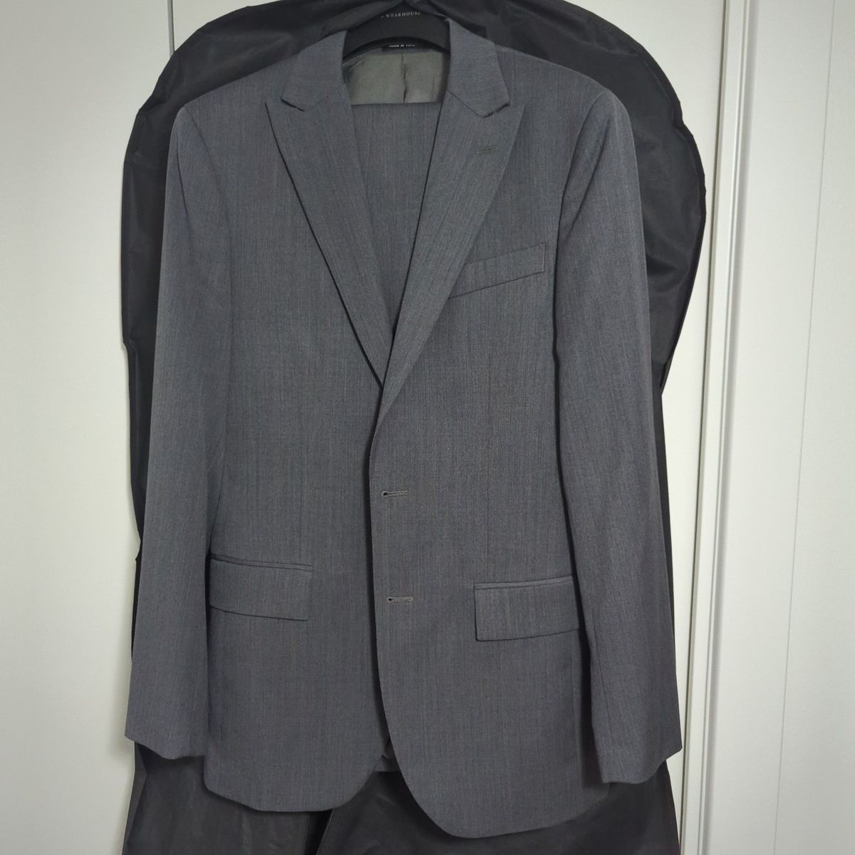 grey wool suit
