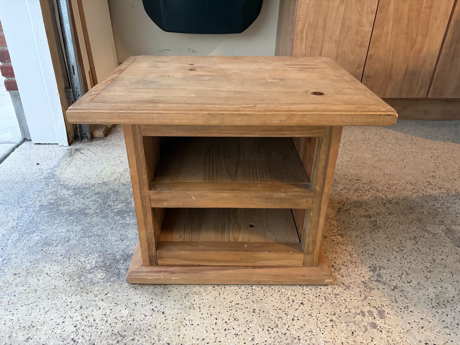 Wooden End Table / Nightstand with 2 Shelves