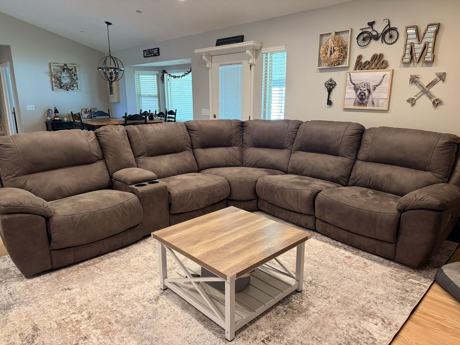 Spacious Reclining Sectional Sofa with Cupholders