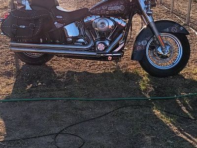 Harley-Davidson Fat Boy Motorcycle - Custom Paint, Leather Saddlebags, Windshield