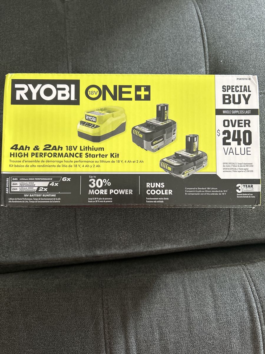 Brand New in box Ryobi High Performance batteries with charger