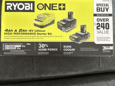 Brand New in box Ryobi High Performance batteries with charger