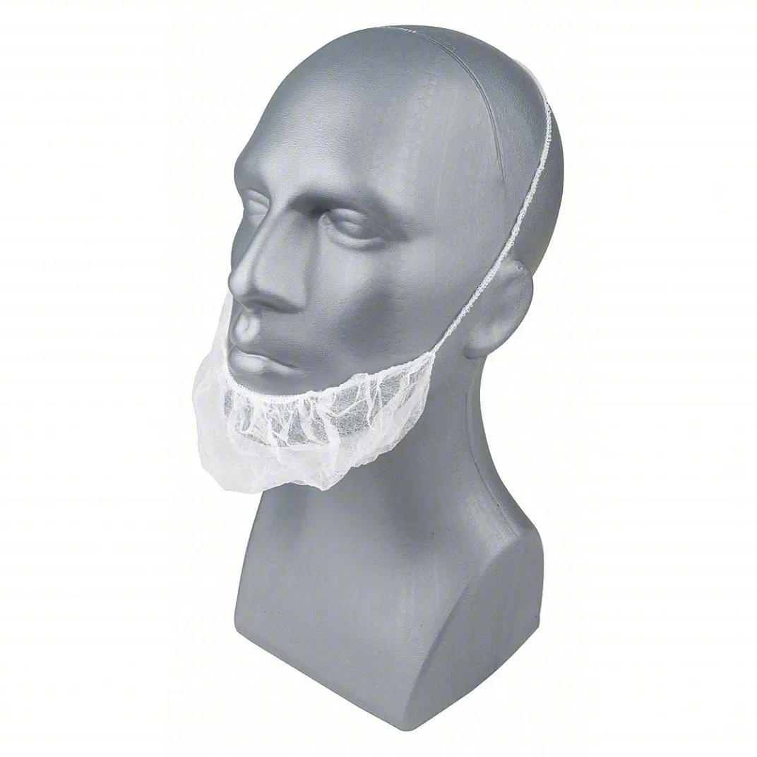 100 Disposable White Beard Covers Hair Net Beard Guards