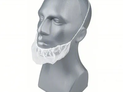100 Disposable White Beard Covers Hair Net Beard Guards