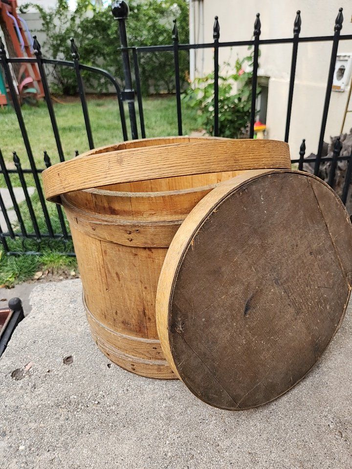 Antique Wood Firkin Bucket