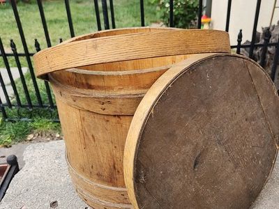 Antique Wood Firkin Bucket
