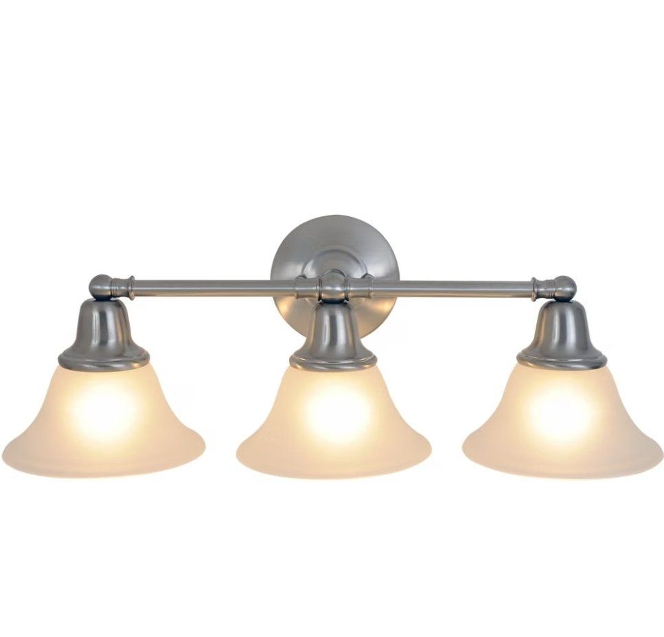 3-LIGHT BRUSHED NICKEL BATHROOM VANITY LIGHT