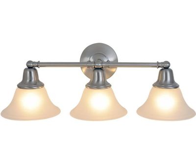 3-LIGHT BRUSHED NICKEL BATHROOM VANITY LIGHT