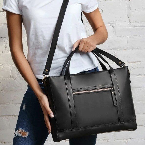 New Premium Leather Large Work Bag Tote Crossbody