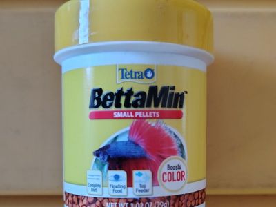 Tetra BettaMin Small Pellets Floating Betta Fish Food 1.02 oz Sealed Exp 01/26 6 bo