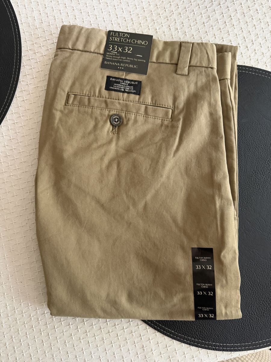Brand New Men’s Banana Republic Fulton Stretch Chino Pants 33x32