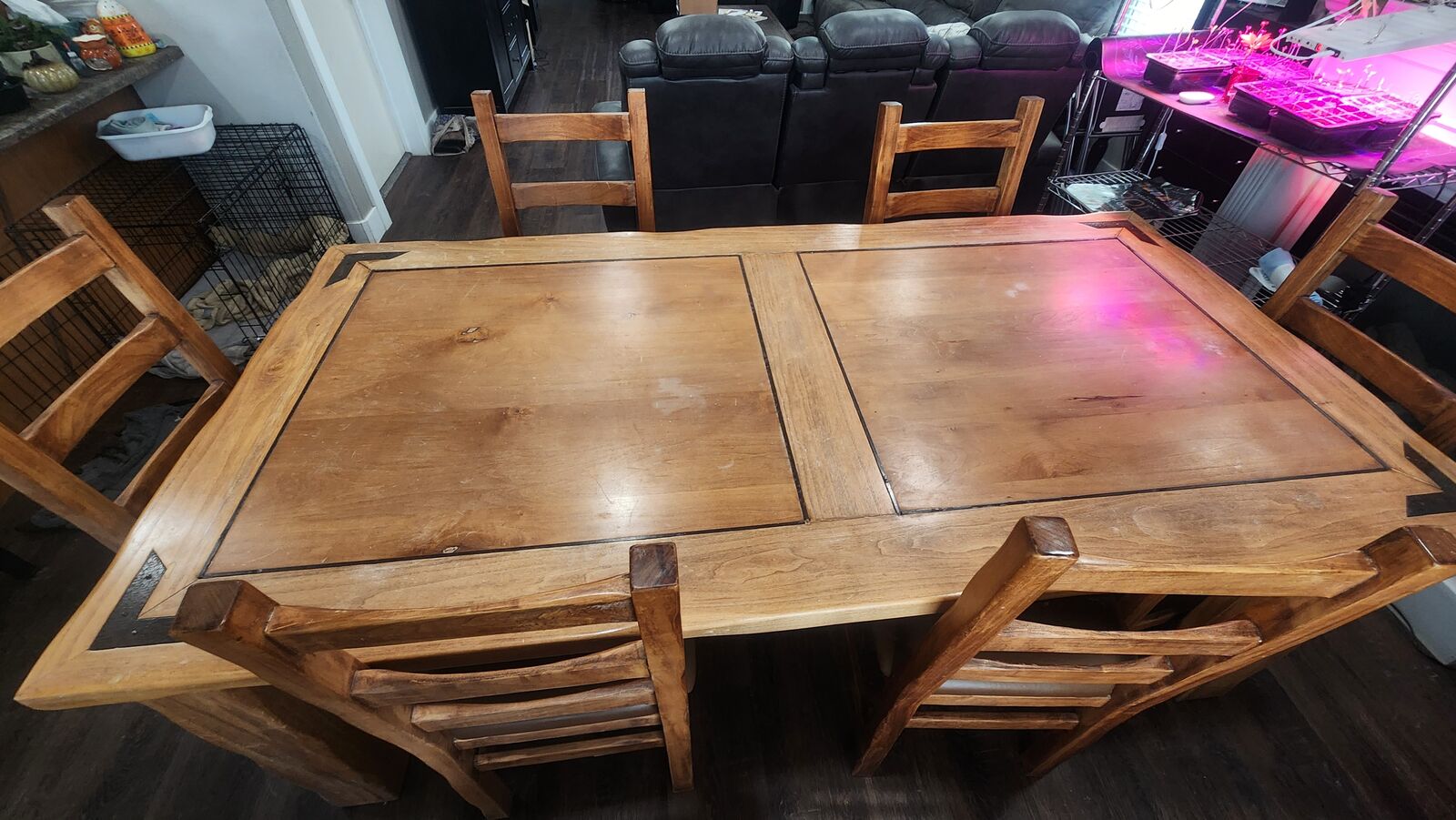 Solid handmade kitchen dining table