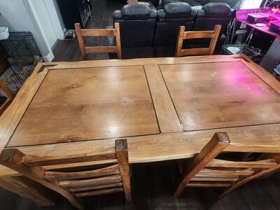 Solid handmade kitchen dining table