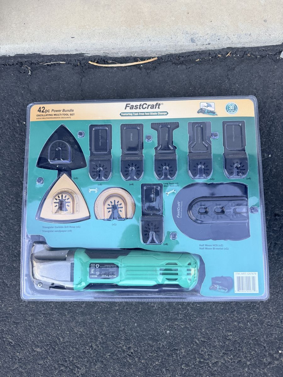 FastCraft 42pc Oscillating Multi-Tool Set with Blades and Case