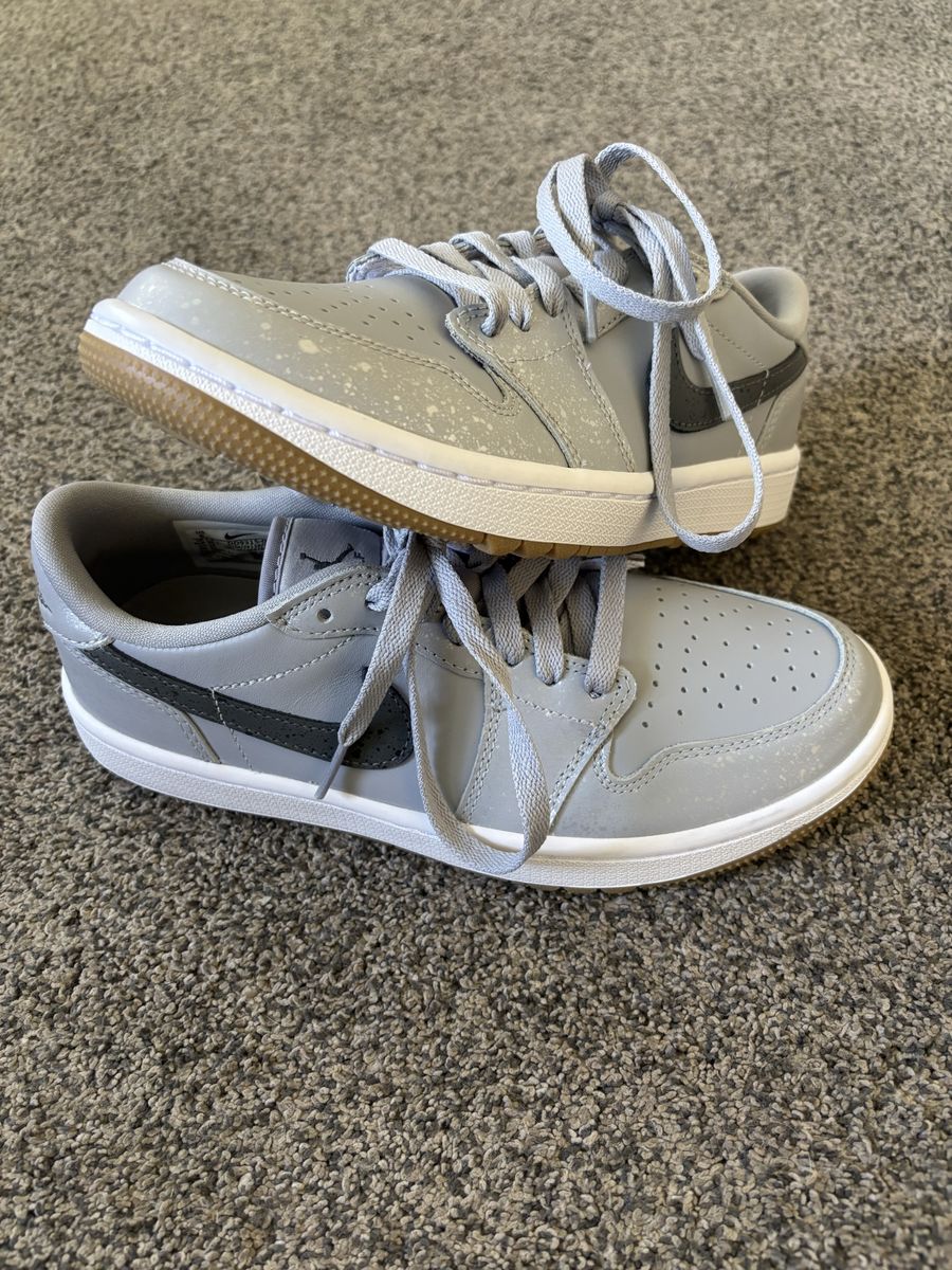 Nike Jordan 1 Retro Low Golf Wolf Grey Gum Size 6 Shoes