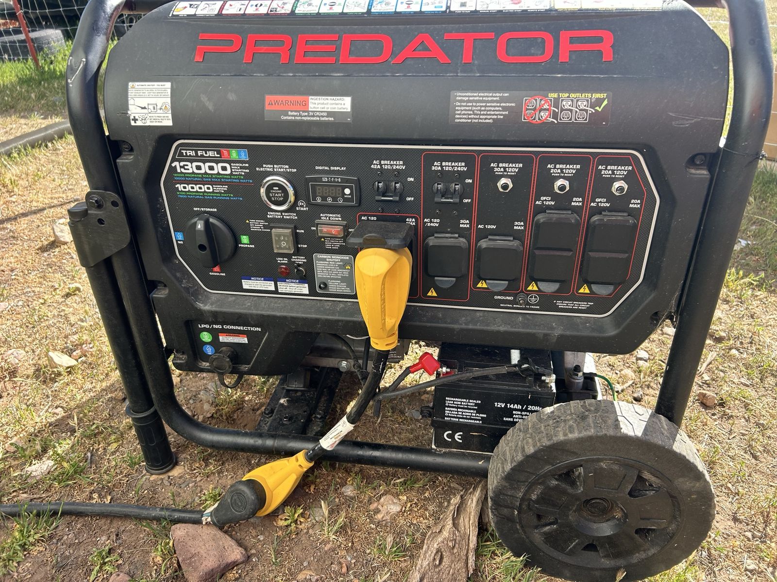 Predator 13000 w Tri Fuel Generator