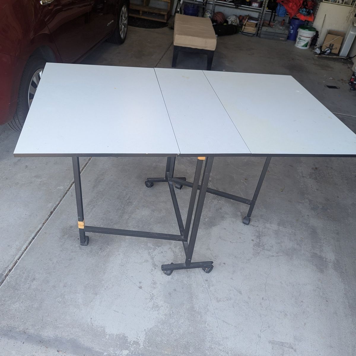 Tall Folding Craft Table with wheels