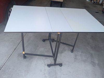Tall Folding Craft Table with wheels