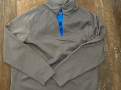 Nike Men's Grey and Blue Sweatshirt