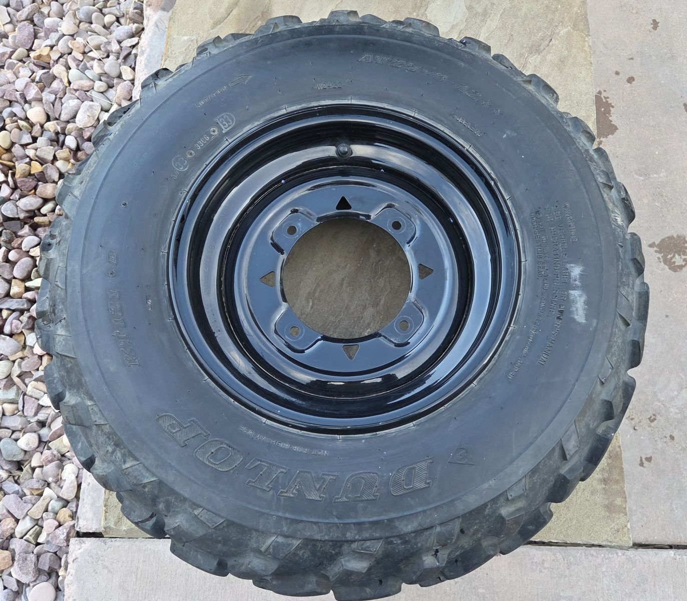 UTV or ATV 25x3-12 spare tire and rim 4x157 bolt pattern