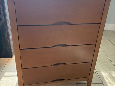 Wooden 4-Drawer Dresser Light Brown