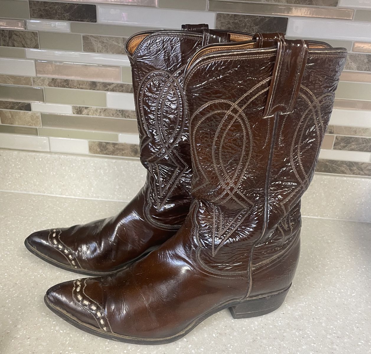 Vintage Justin Brown Leather Western Boots
