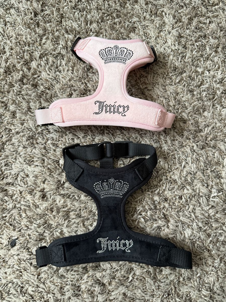 2 juicy couture chalk rose pink bling and black bl
