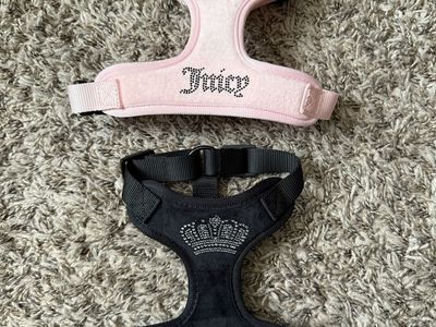 2 juicy couture chalk rose pink bling and black bl