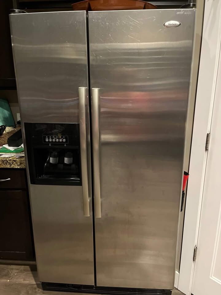 Whirlpool side by side fridge stainless steel