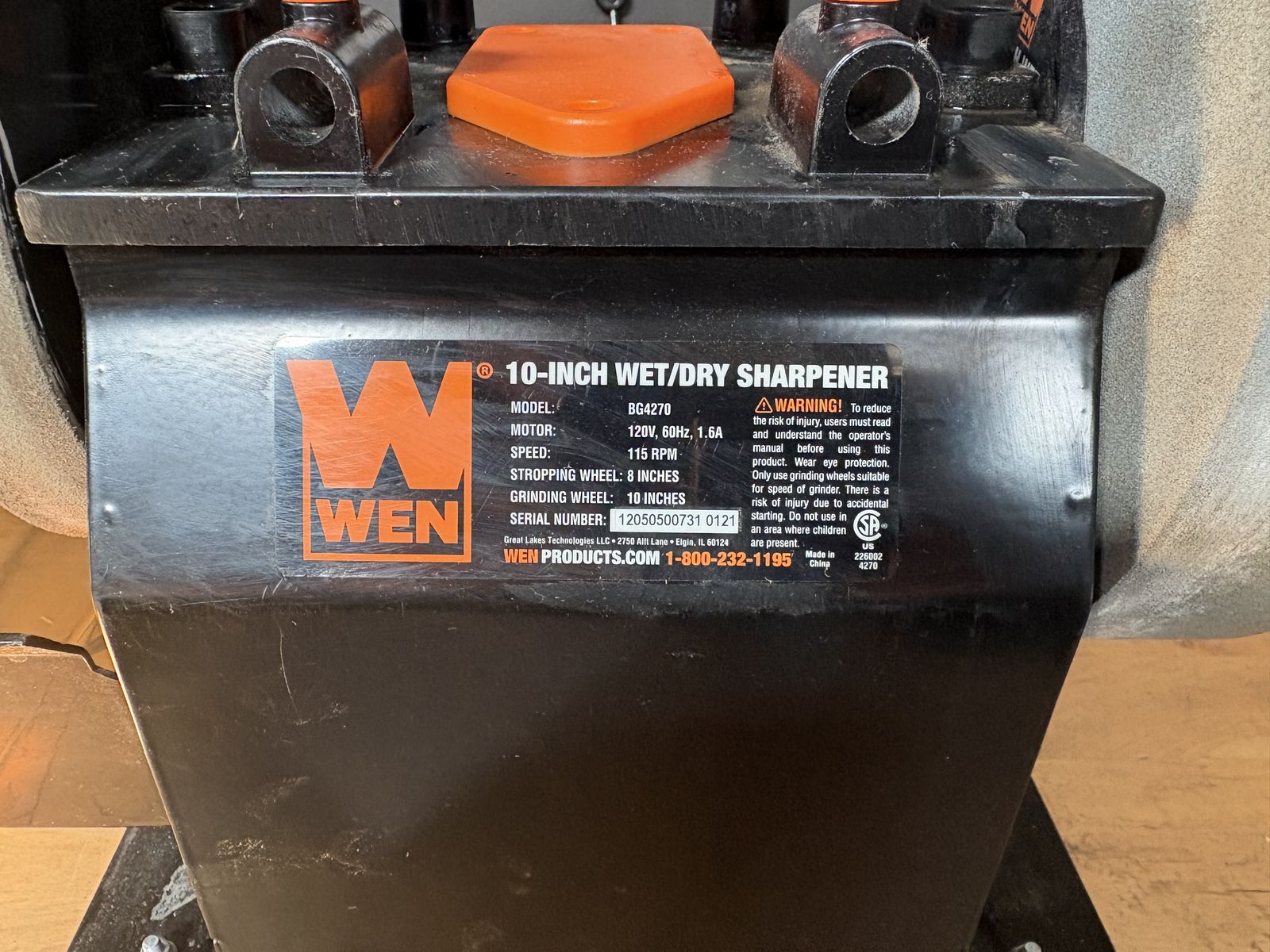 WEN BG4270 10-Inch Wet/Dry Sharpener with 8-Inch Stropping Wheel