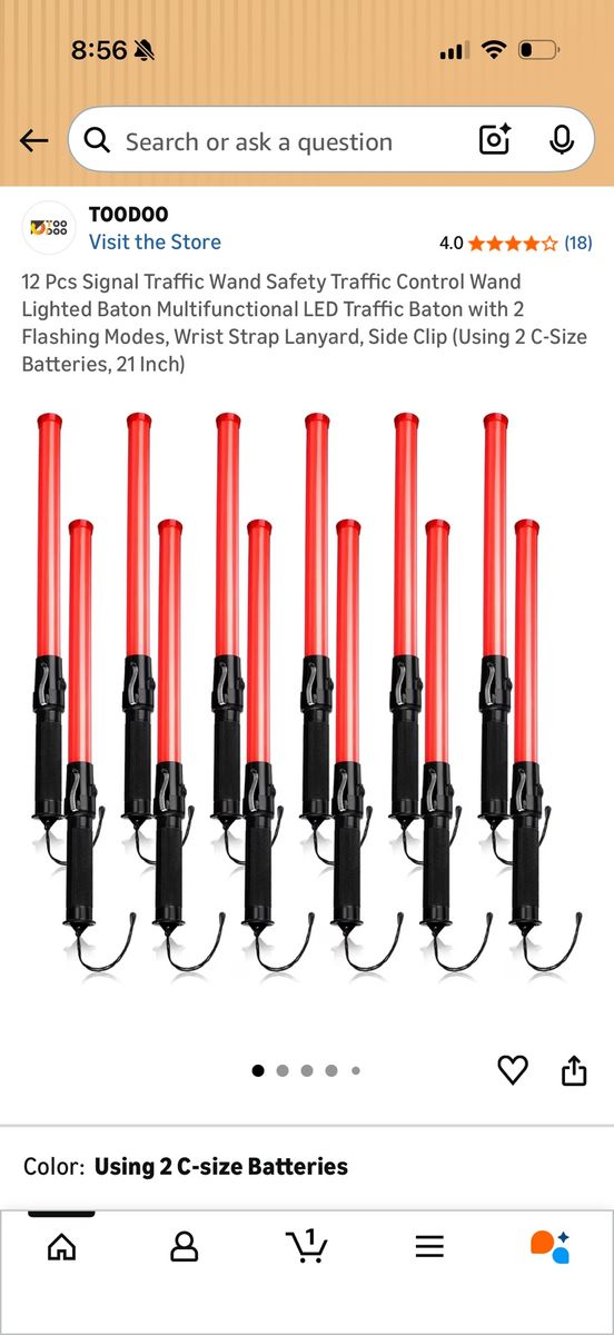 12 Pcs Light Up Signal Traffic Wand