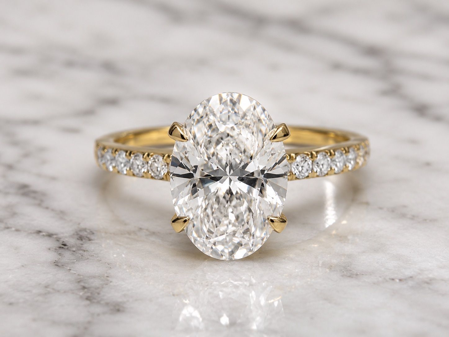 2.54 CTW Oval Lab-Grown Diamond Engagement Ring