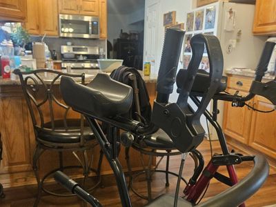 Red Mobility Walker with Seat & Armrests - like new, excellent condition