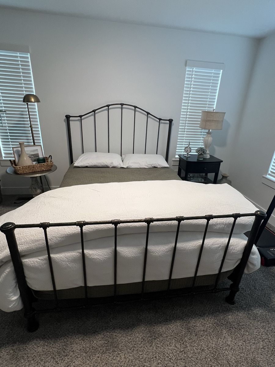 Pottery Barn Queen Metal Bed Frame – Dark Bronze / Antique Iron