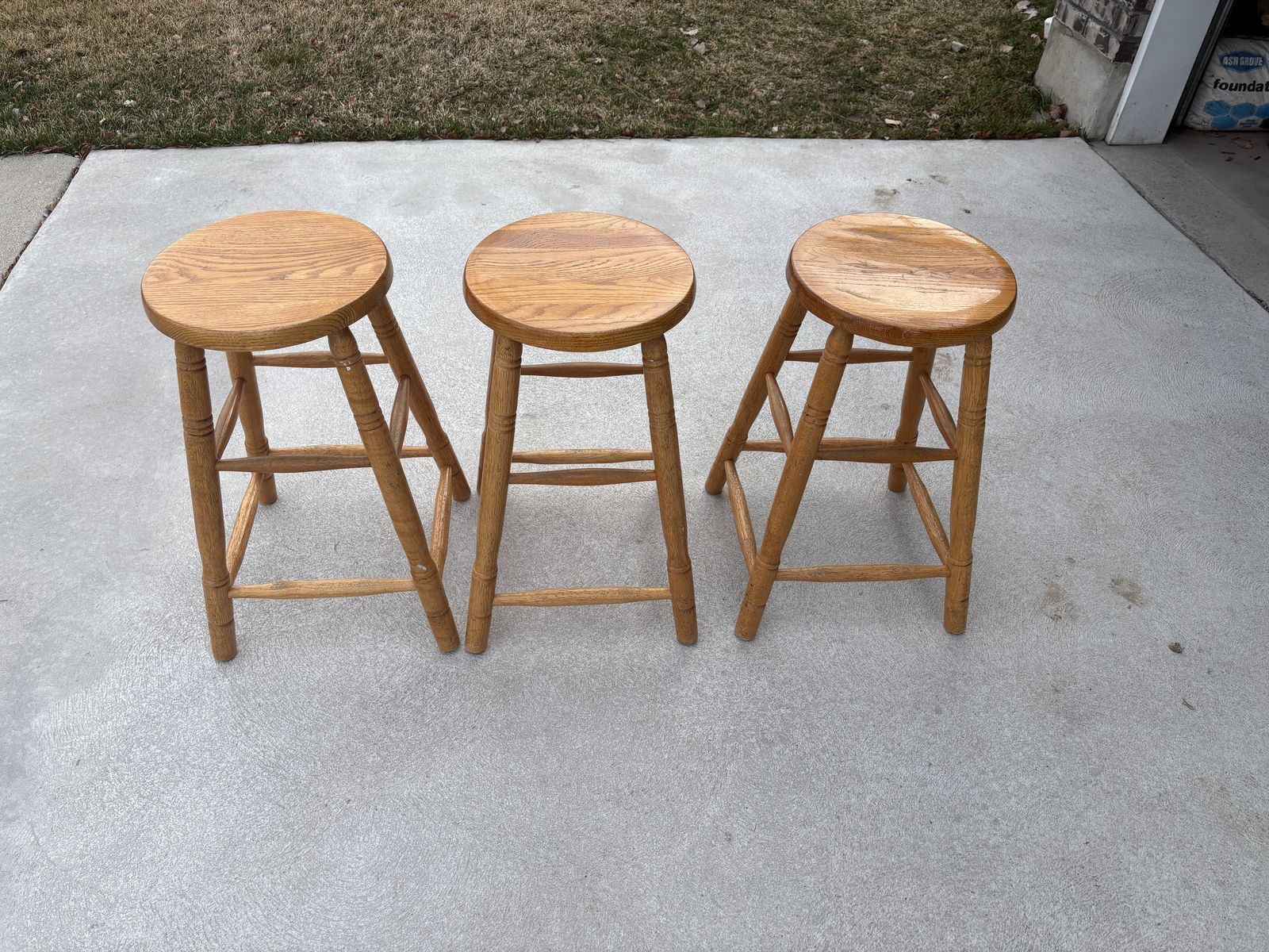 3 Oak Stools