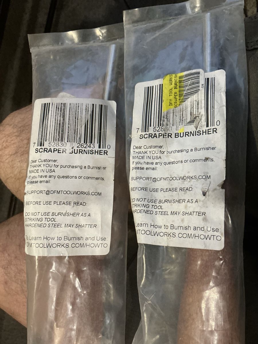 DFM Tool Works Cabinet Scraper Burnishers - New - Pair