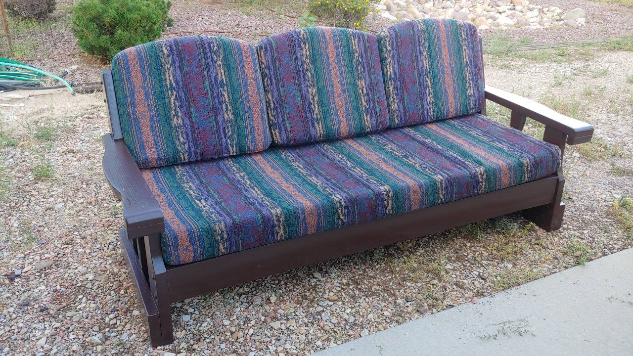 FREE! Custom-made, Wooden Frame Couch/ Sofa with Fabric Cushions