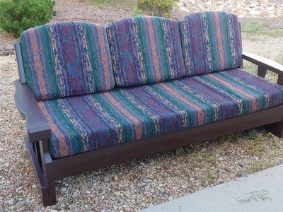 FREE! Custom-made, Wooden Frame Couch/ Sofa with Fabric Cushions