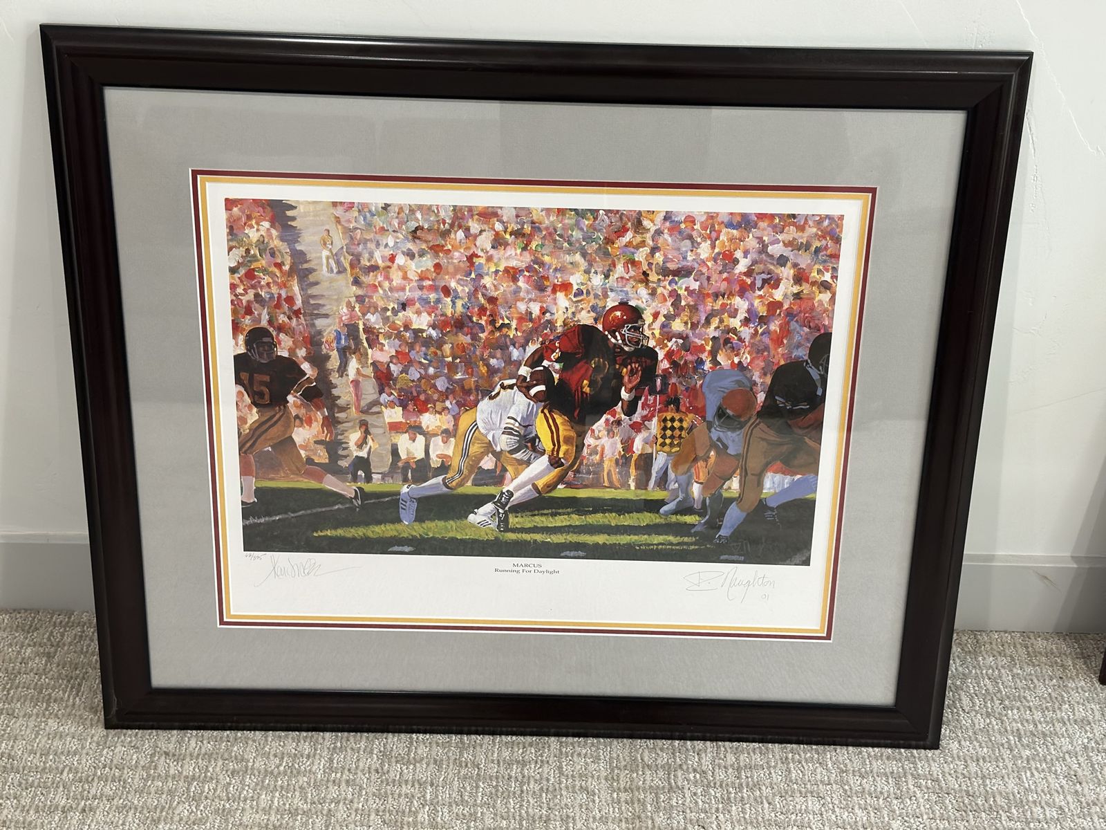 Terrance Naughton "Crosstown Showdown" and “Running for Daylight” Limited Edition Lithograph #454/1000, Framed 18x24