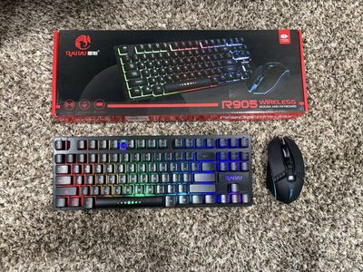 RAIKU R905 Wireless Mouse and Keyboard Combo with RGB Backlight